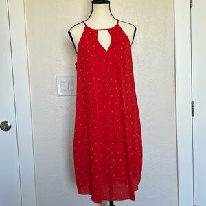 Worthington, Size 8, Sleeveless Dress, Red with white starbursts, NWT